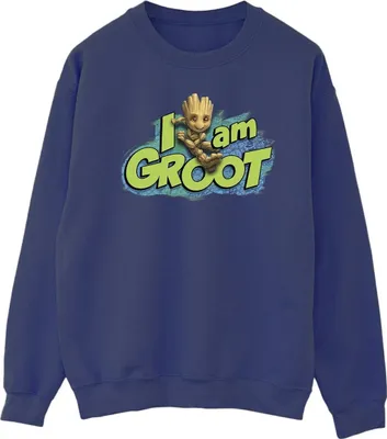 Produktbild von Marvel - "Guardians Of The Galaxy I Am Groot" Sweatshirt für Herren BI25958 (XXL) (Marineblau)