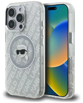 Obrázok produktu pre Puzdro Karl Lagerfeld IML Karl Head Logo MagSafe pre iPhone 16 Pro, sivé