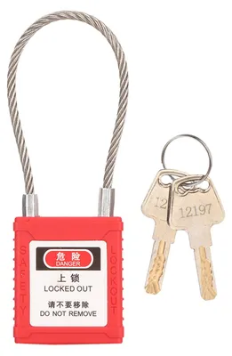 Produktbild von Rotes Tagout-Sicherheitsvorhängeschloss mit 2 Schlüsseln aus Edelstahl zur Reparatur persönlicher Geräte