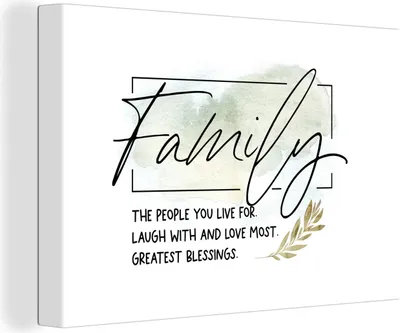 Produktbild von OneMillionCanvasses® - Leinwandbilder - 140x90 cm, Zitate - Sprichwörter - Familie, Wandbilder Kunstdruck Wanddekoration - Foto auf Leinwand - Gemälde auf Holzrahmen