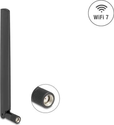 Produktbild von DeLOCK WiFi7 Antenne RP-SMA, (omnidirektional, Kippgelenk)