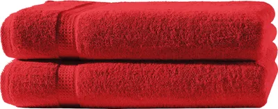 Produktbild von 2 Duschtücher rot 70x140 cm Set Baumwolle Frottee Duschtuch Frottiertuch groß