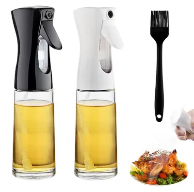 Ölsprüher 2er-Set, 200 ml, mit Bürste, für BBQ & Kochen