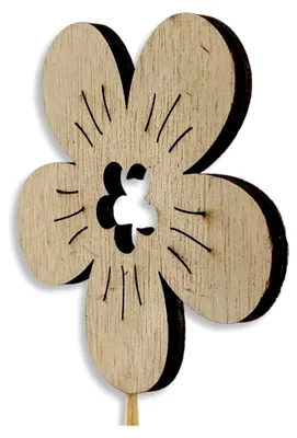 Produktbild von Holz Blumenstecker Blüte Natur 10 Stück 7 x 36 cm Dekostecker
