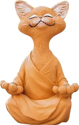 Produktbild von 3Pcs Meditation Statue Katze Statue 12cm Yoga Katze Tierfiguren Deko Harz Meditation Yoga Figuren Ornament Skulptur Dekor für Drinnen und draußen (M)
