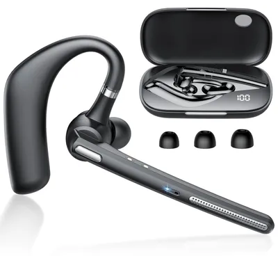 Produktbild von Bluetooth Headset V 60 Std Freisprecheinrichtung Wireless Headset mit LED-Ladebox ENC Dual Geräuschunterdrückung Mic Zwei Geräteanschluss IPX7 Wasserdicht
