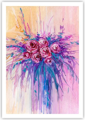 Produktbild von Poster - Poster ohne Rahmen - Blumenstrauß Blumen Rosen - 70x100 cm - Wand Bild - Wanddeko - Wandbilder - Kunstposter - Wandposter - Bilder - Kunstdruck - Wanddekoration - Wandbild - P2XPA70x100-4465