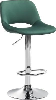 Produktbild von CLP Barhocker Camden Samt drehbar und höhenverstellbar grün Material Gestell Metall in Chromoptik