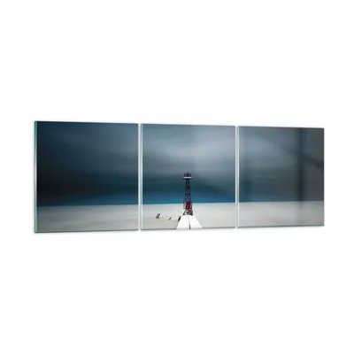 Produktbild von Bilder auf glas - 3 Teile - Turm Strand Himmel - 90x30cm - Glasbilder - Wandbilder - Bilder - zum Aufhängen bereit - Wanddekoration aus Glas - Glas Bilder - Wandbild auf Glas - GCA90x30-4988
