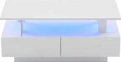 Produktbild von STILVORA Couchtisch LED-Beistelltisch mit Aufbewahrungsfunktion,Sofatisch mit Schublade&LED-Beleuchtung,mit Bluetooth-Handy-App-Steuerung,Weiß