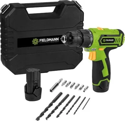 Obrázok produktu pre Akumulátorová vŕtačka Fieldmann FDV 10252-A, 12 V Li-Ion 1300 mAh, 2 rýchlosti, 22+1 krútiaci moment, vrátane 2 akumulátorov a príslušenstva