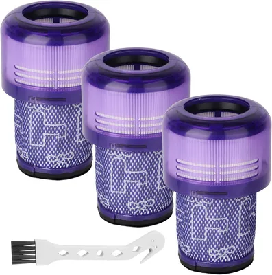 Produktbild von Ersatz Filter für Dyson V12 Detect Slim Staubsauger,Absolute Extra/Total Clean/Fluffy Zubehör Hinterer Filter Ersatzteil 971517-01(3 Stück Hepa Filter 1 Reinigungsbürste)