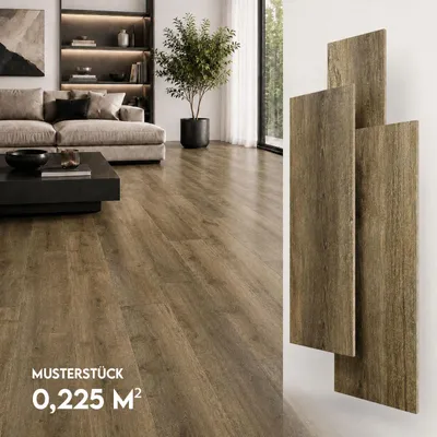 Produktbild von SPC Vinylboden 5mm Klick Vinyl wasserfest Holzoptik Bodenbelag mit Trittschalldämmung für Küche Bad Wohnzimmer
