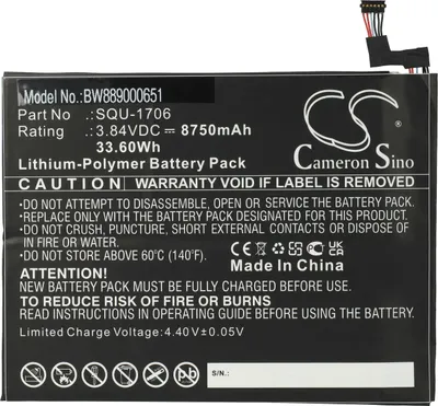 Produktbild von vhbw Akku kompatibel mit Acer Chromebook Tab 10, Tab 10 D651N Tablet Pad (8750 mAh, 3,84 V, Li-Polymer)