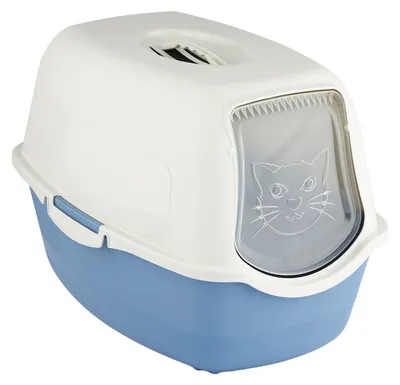 Produktbild von Rotho Katzentoilette Eco Bailey mit geruchshemmendem Aktivkohlefilter - Katzenklo 56,0 x 40,0 x 39,0 cm - Katzen Toilette inkl. Haube und Schwingtür