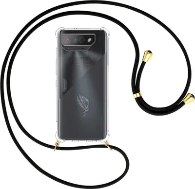 Produktbild von Handykette Backcover-Schutzhülle mit Band (Metall goldfarben) für Asus ROG Phone 7 (6.78'') - schwarz