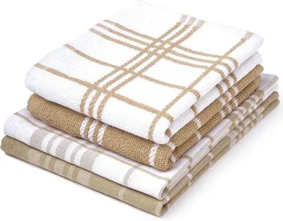 Produktbild von Famanu Küchentücher Set - Multifunktional, Sehr Absorbierend und Wiederverwendbar, 71 x 46 cm, 4er Pack, Beige