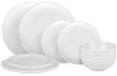Produktbild von Alessi Geschirrset All-Time 12-teilig / 4 Personen - 4 Speiseteller, 4 Frühstücksteller und 4 Schalen