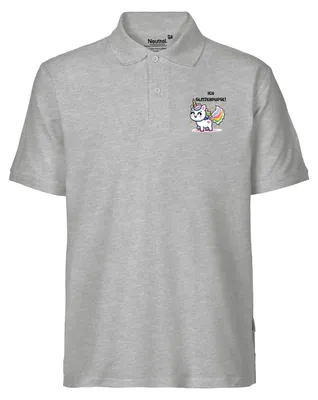 Produktbild von Huuraa Herren Polo Shirt Ich Glitzerpupse Einhorn L Sport Grey Bio Baumwolle Fairtrade Poloshirt Geschenkidee
