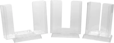 Imagen del producto de Soporte para folletos 3 en 1, ajustable, para formatos A4, A5, 1/3 A4, transparente, ideal para oficinas