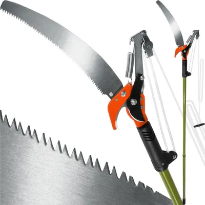 Produktbild von tectake® Teleskop-Astschere mit Seilzug und Säge rutschfester Griff