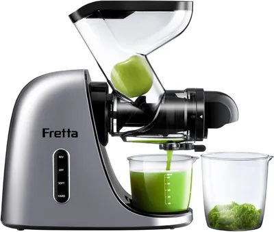 Produktbild von Fretta Entsafter, Slow Juicer, Saftzentrifuge, für Gemüse und Obst, 200 W, elektrischer Entsafter, Sellerie, Saftmaschine, Kaltpressen