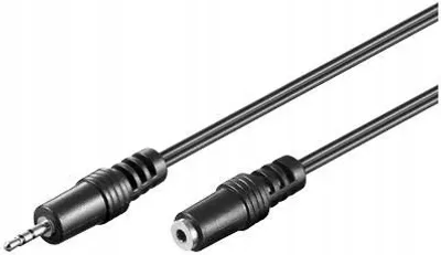 Zdjęcie produktu dla Microconnect 33723, 2.5mm, Męska, 2.5mm, Żeńska, 2 m, Czarny