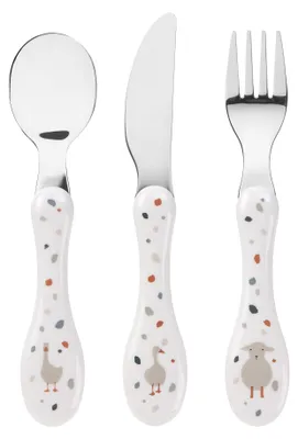 Produktbild von Kinderteller-Set, 3-teilig, aus Edelstahl mit Kunststoffgriffen