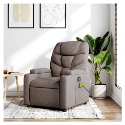 Produktbild von Massagesessel mit Liegefunktion aus Stoff in Taupe