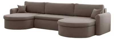 Produktbild von Universelles Ecksofa Verona U mit Schlaffunktion, für das Wohnzimmer, braun
