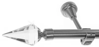 Produktbild von Gardinenstange mit Wandhalterung I Metall Edelstahl Look 1-läufig I Ø20mm | H50R