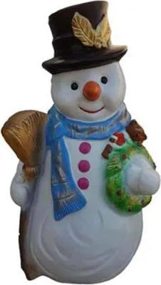 Image de Figurine de bonhomme de neige Statue Déco Figurines Déco Sculpture 50cm Hiver Nouveau Statues Nouveau