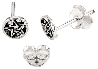 Produktbild von Ohrstecker Pentagramm klein Schmuck 925er Silber