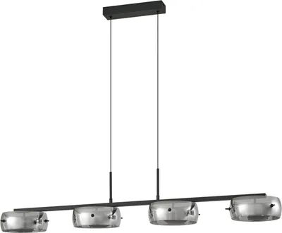 Produktbild von Lucande LED-Hängeleuchte Martis, schwarz, 4-flg., dimmbar