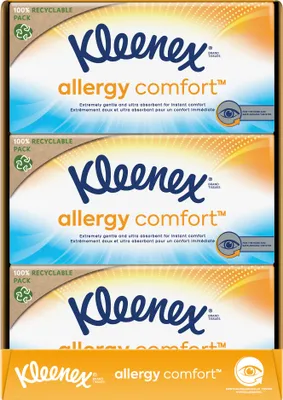 Produktbild von Kleenex Allergy Comfort Kosmetiktücher Taschentücher f. Allergiker 12 x 56 Stk.