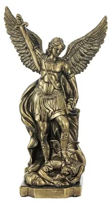 Erzengel Michael Statue 30 cm Bronze Harz Figur