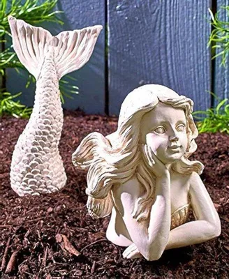 Produktbild von Keramische Gartenfigur - 2-teilig untergetauchtes Design - 15,5 x 11,5 x 25,7 cm - Grau