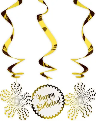 Produktbild von 3 Golden Glamour Spiralhänger 70cm