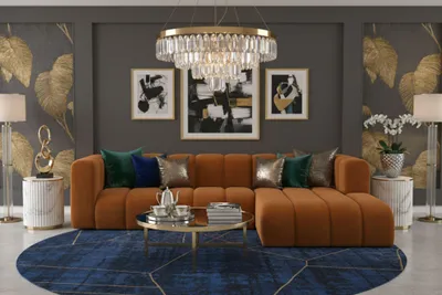 Produktbild von Kaiser Möbel Ecksofa L-Form Grand L 287 cm, Veloursstoff Salvador, Braun, Rechts