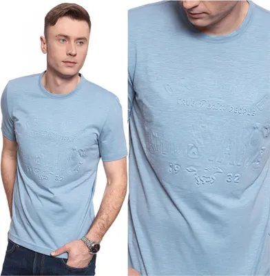 Produktbild von MUSTANG Herren, T-Shirt ALEX C EMBOSS, M, Blau, sport, tshirt, shirt