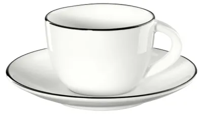Produktbild von Asa Espressotasse mit Untertasse A Table Ligne Noire Weiß (2-teilig)