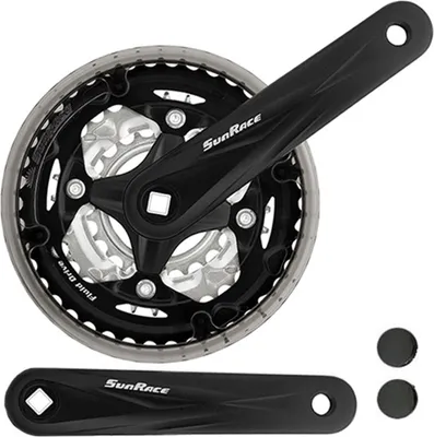 Produktbild von Kurbelsatz FCM600 42-32-22 Zähne, 170 mm, Aluminium, schwarz, SunRace, FCM600-BOX