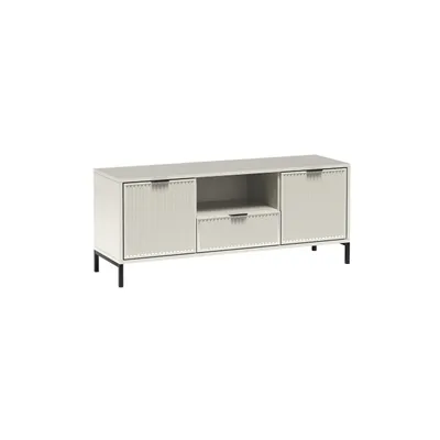 Produktbild von TV-Schrank TV-Lowboard LINNA LS-3 – Geriffelte 2 Türen und 1 Schublade, B:135 cm, Farbe: Kaschmir