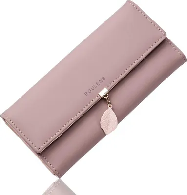 Produktbild von Roulens RFID Blockierung Damen Geldbörse Glattem Weichem Kunstleder 9 Kartenfächer