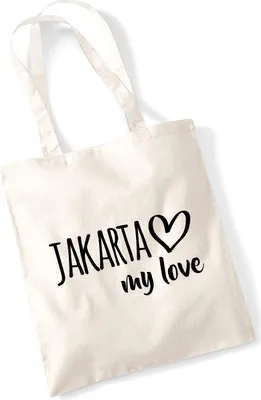Produktbild von Huuraa Jutebeutel Jakarta my love 10 Liter Natural Baumwolle Tasche Geschenkidee