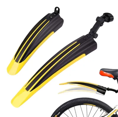 Immagine prodotto di Set di parafanghi per bicicletta, anteriore e posteriore, regolabili, per ruote da 20-26 pollici, colore giallo