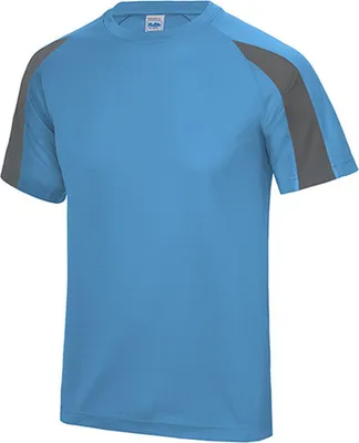Produktbild von Just Cool JC003 | Contrast Cool Sport T-Shirt + WRAP - Farbe: Sapphire Blue/Charcoal (Solid) - Größe: XL