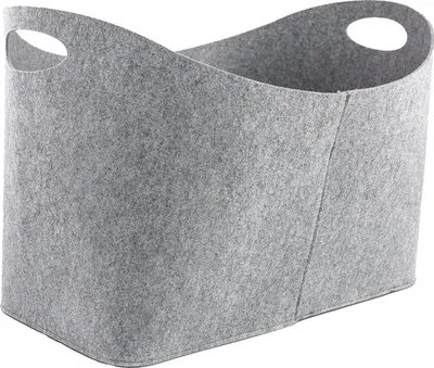 Produktbild von Brennholzkorb, Kaminholztasche aus Filz für Holz, Zeitungen, Kaminholz - Filztasche Maße 55 x 27 x 37 (Hellgrau)