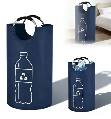 Image de Solidchoice - Boîte de rangement pliable de 115 litres pour bouteilles consignées, couleur bleu marine