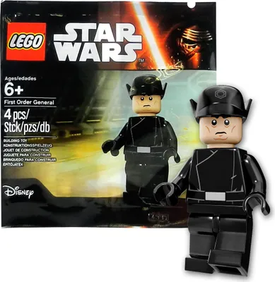 A Lego Star Wars First Order General building toy packaging with two figures shown.